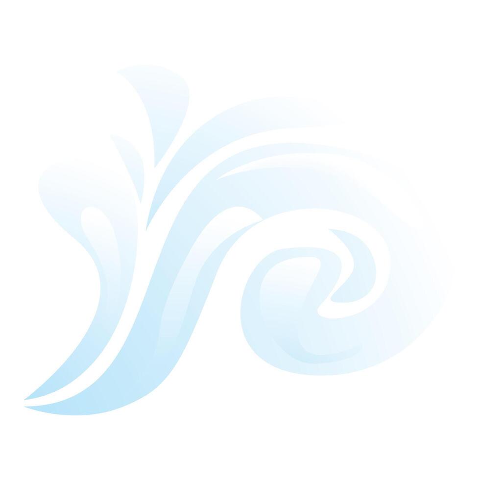 Blue abstract shape forming a decorative swirl design vector