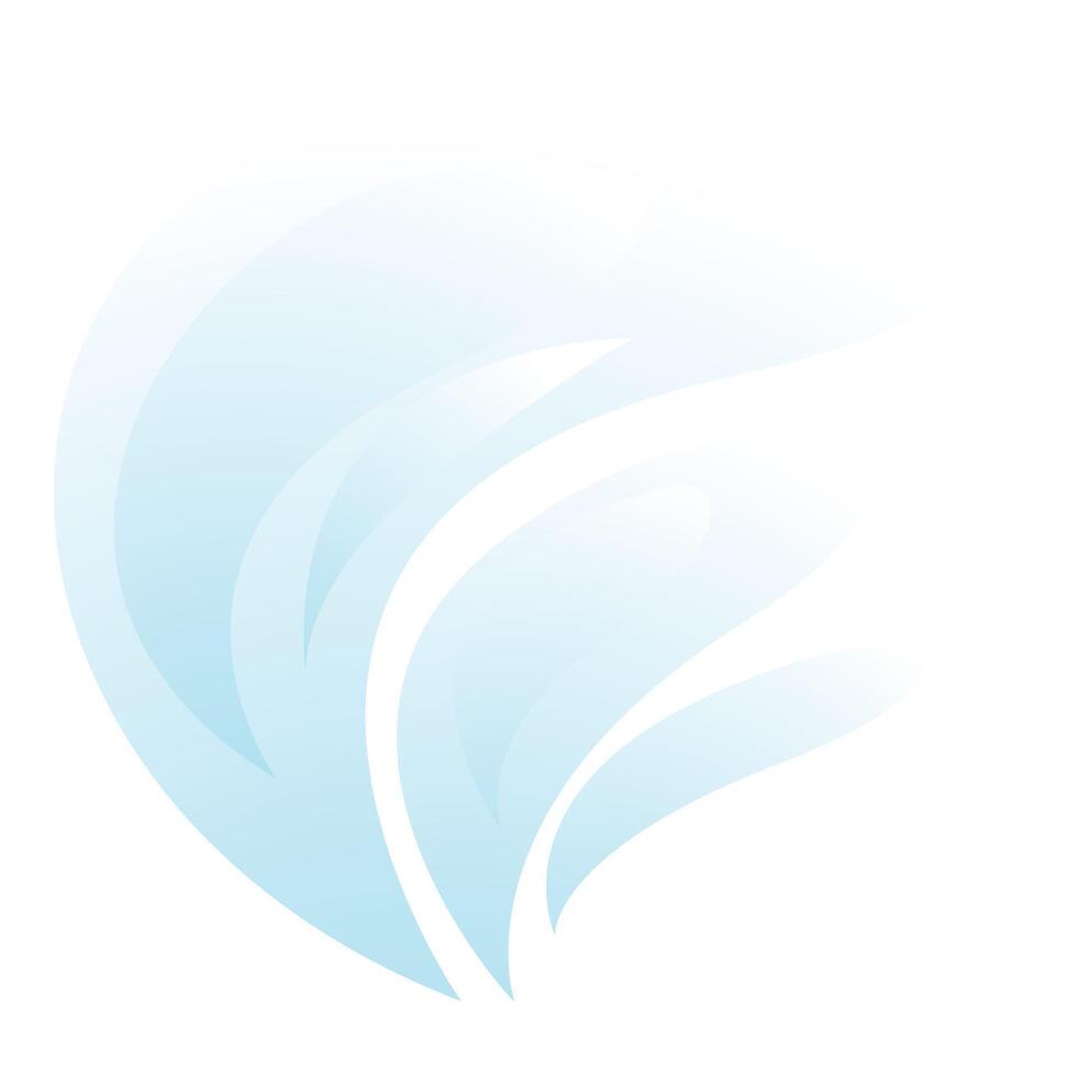 Abstract design element with a flowing blue wave pattern vector