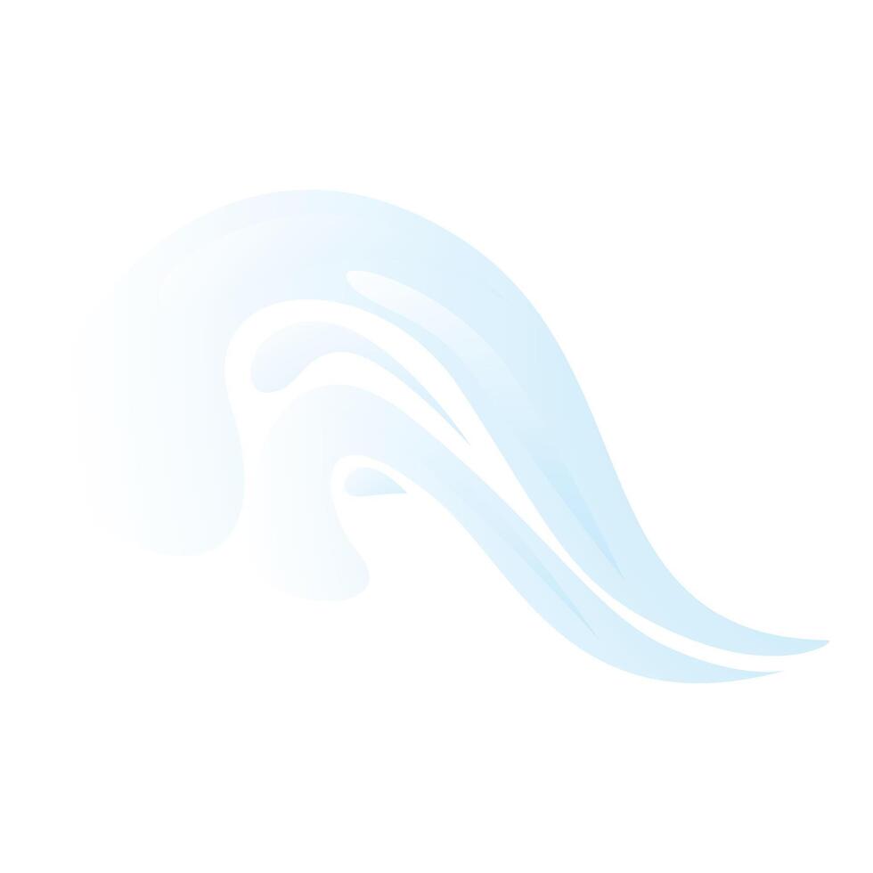 Abstract blue wave flowing on white background vector