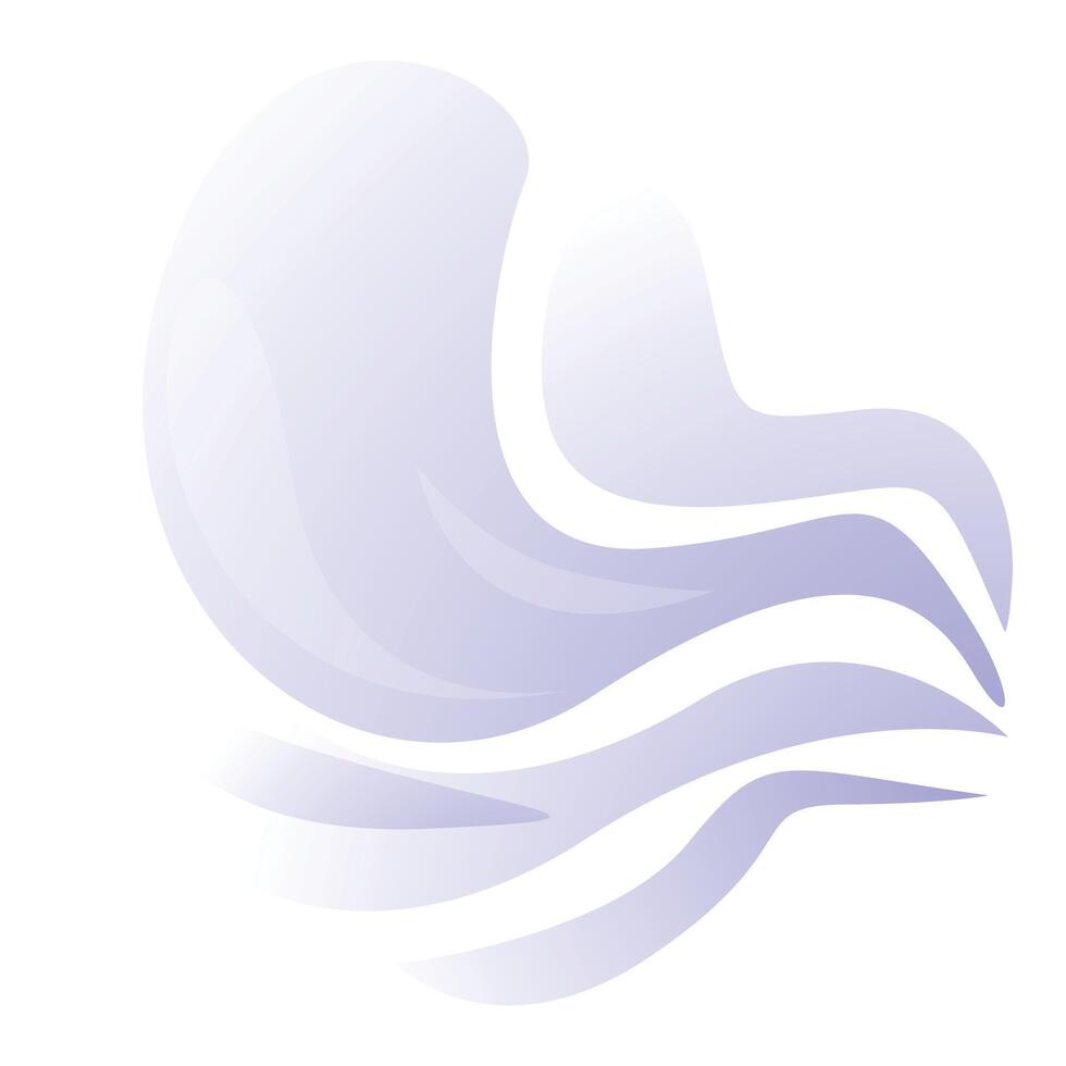 Abstract shape with flowing lines creating dynamic composition vector