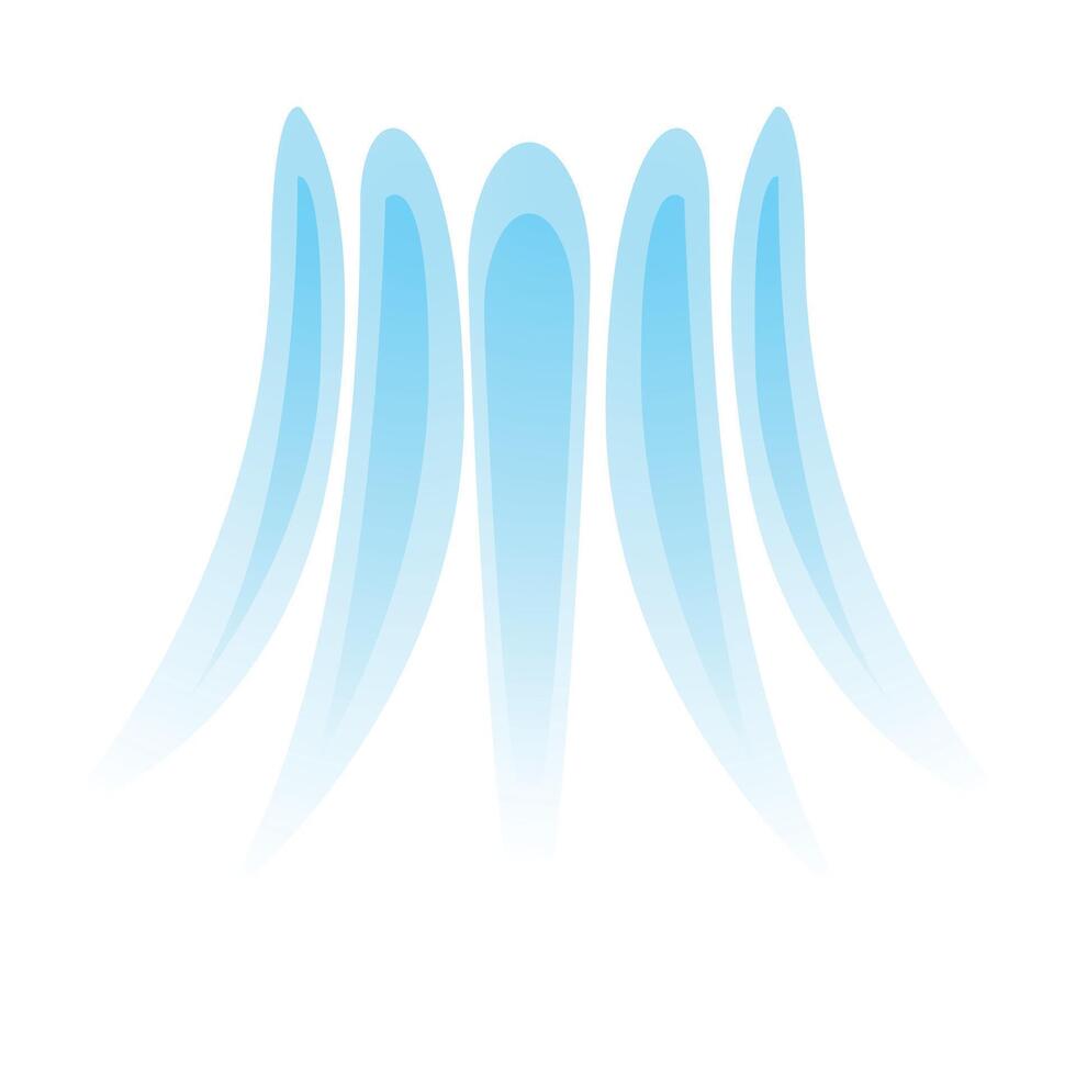 Abstract blue shapes creating a wave pattern on white background vector