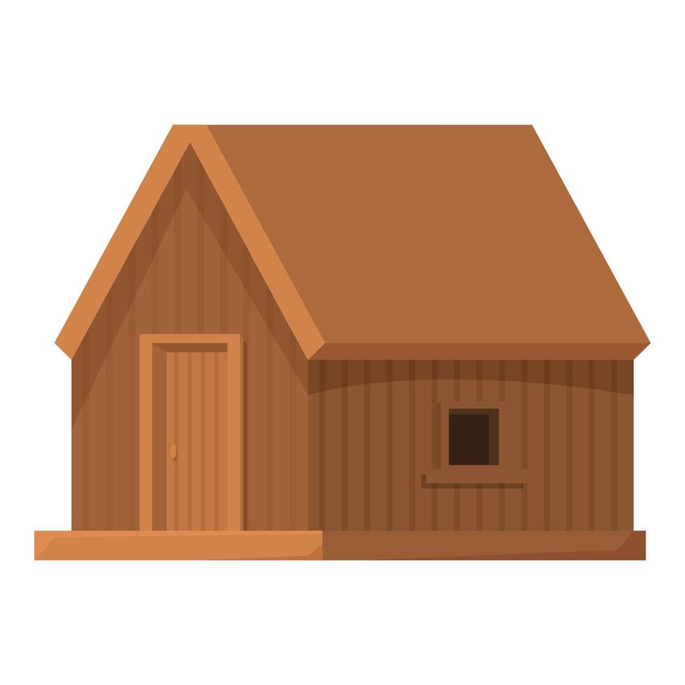 Wooden country house with porch standing under tiled roof vector