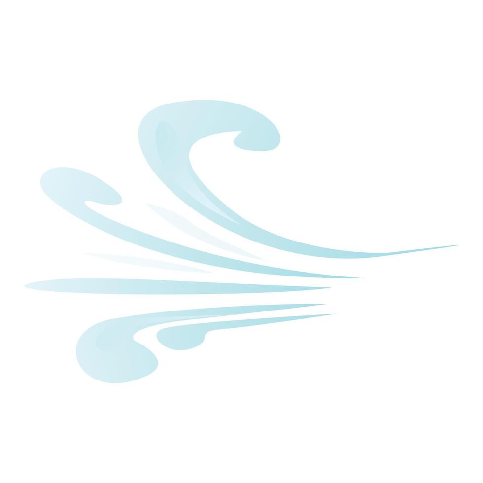 Blue wind swirling gracefully on white background vector