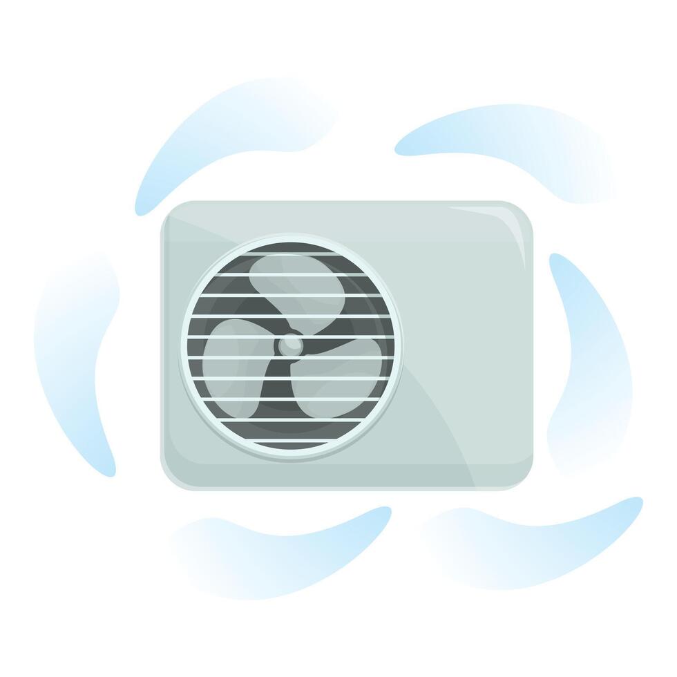 Air conditioner blowing cool air, cooling system distributing cold airflow vector