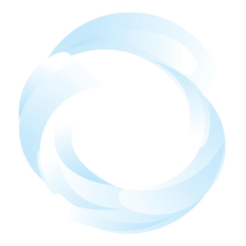 Abstract blue shape forming a circular dynamic swirl vector