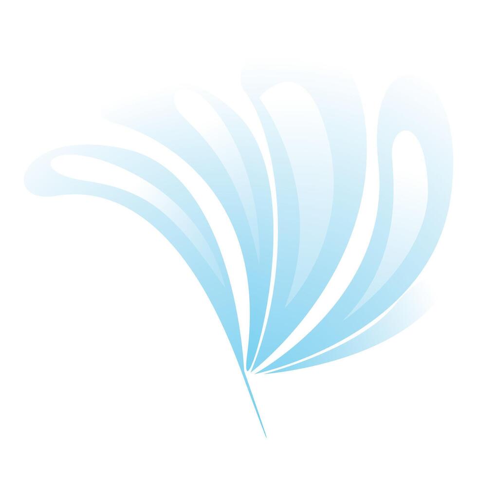 Abstract blue shape flowing upwards creating dynamic lines vector