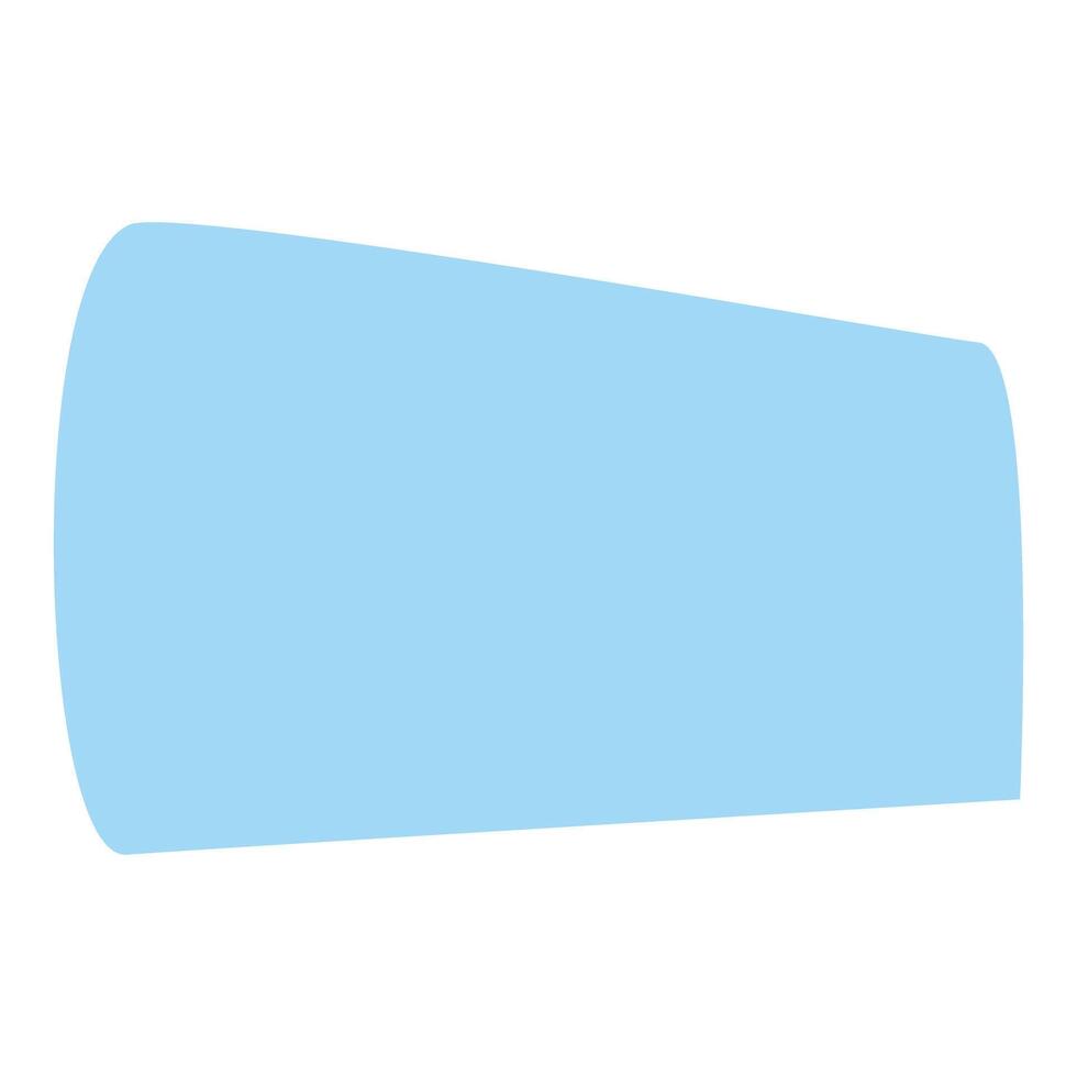Light blue cylinder shape floating on a white background vector