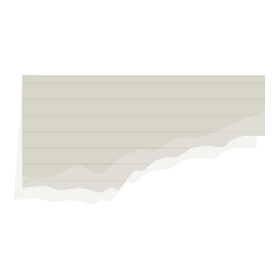 Blank torn lined notepaper with shadow is stuck on white background vector