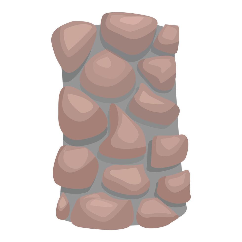 Illustration featuring a section of a stone wall made of rocks vector