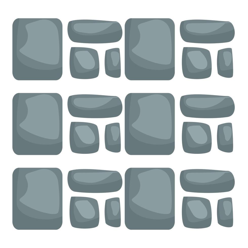Seamless stone wall texture repeating with square and oblong stones vector