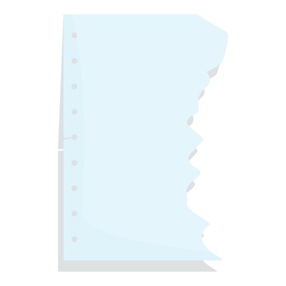 Blank torn note paper with holes is lying down vector