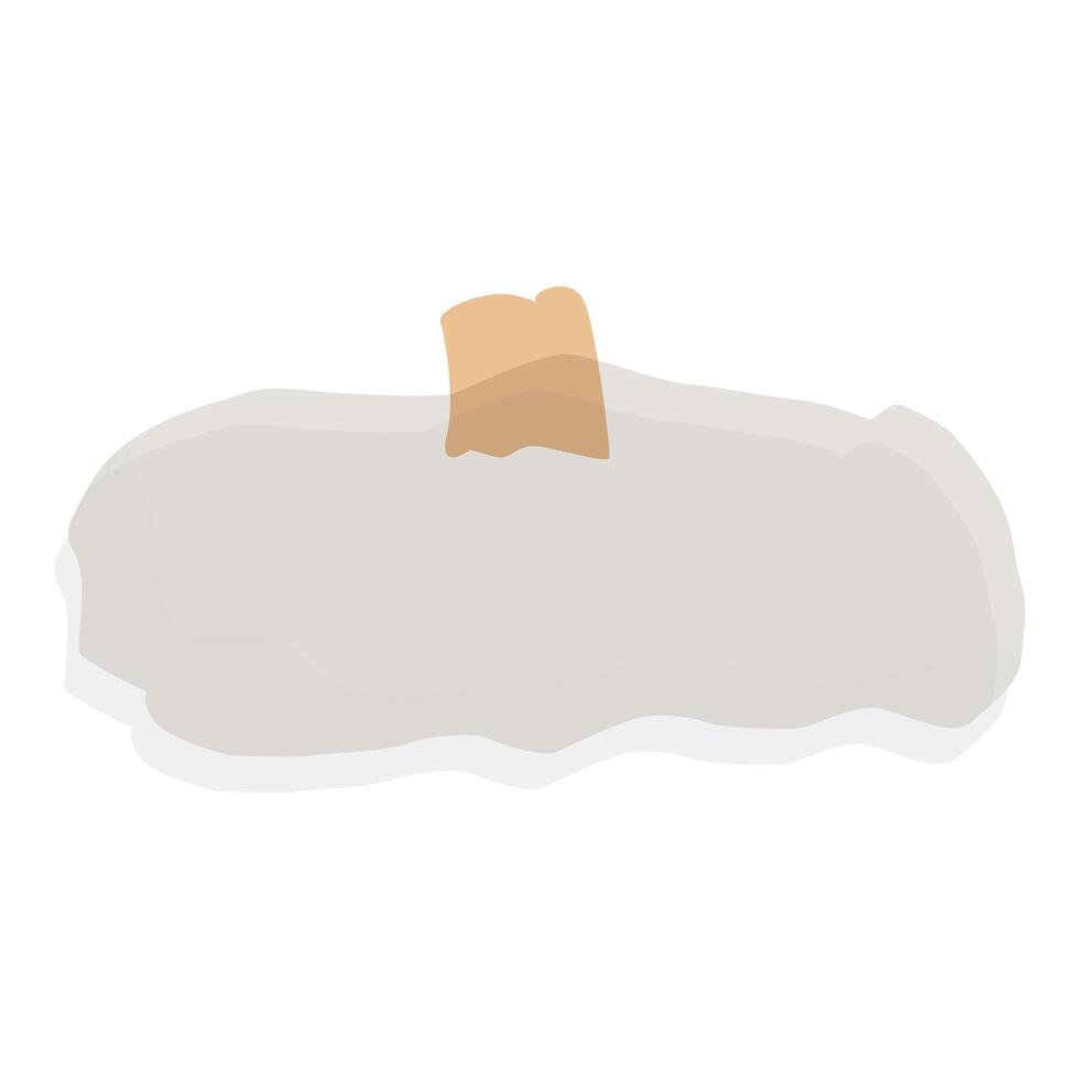 Blank white paper note with folded corner and adhesive tape vector