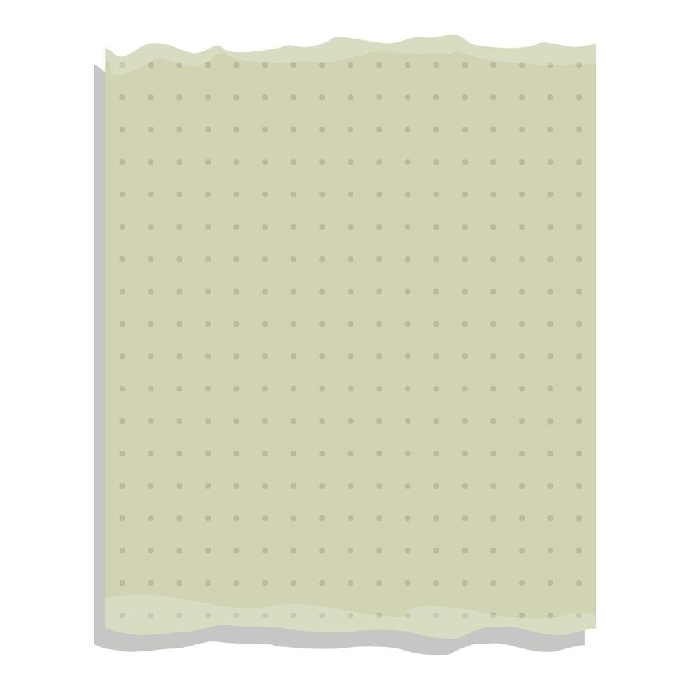 verde Rasgado papel con puntos modelo es siendo retenida en blanco antecedentes vector