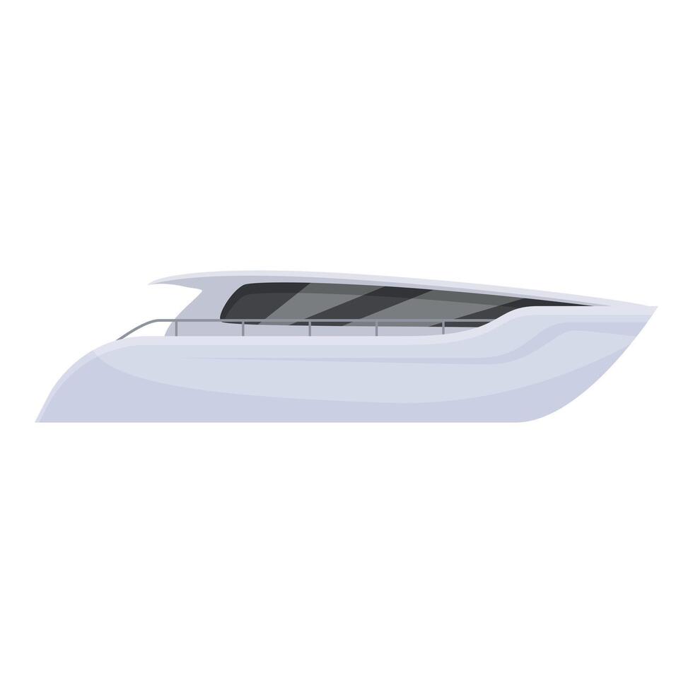 Modern white yacht sailing on water surface vector