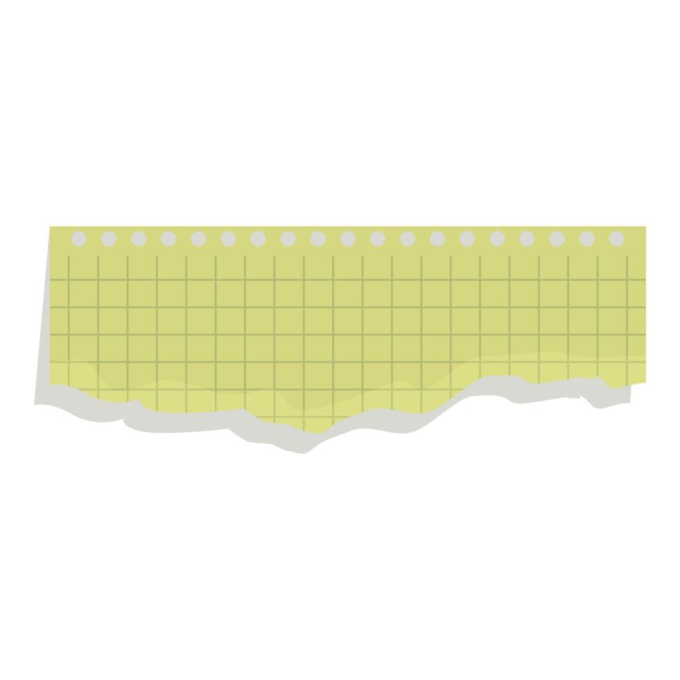 Piece of torn notebook paper with grid pattern vector