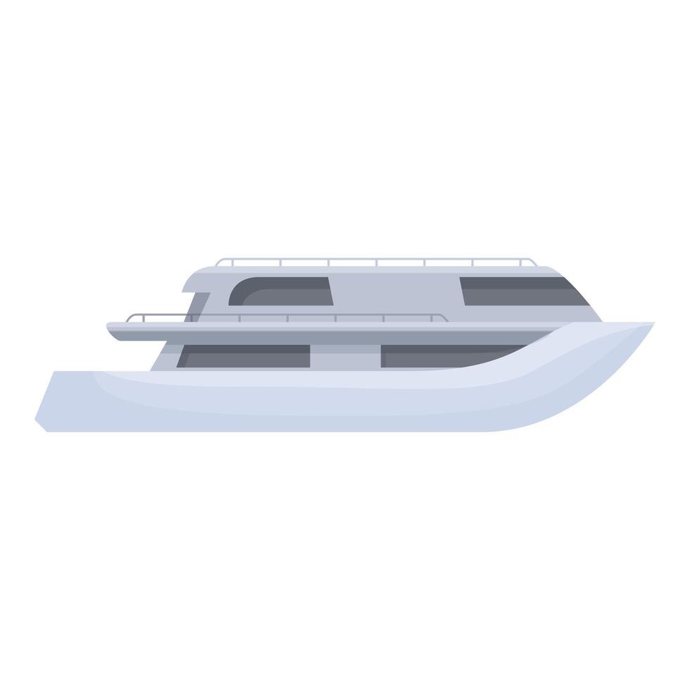 Modern yacht sailing on water surface on white background vector