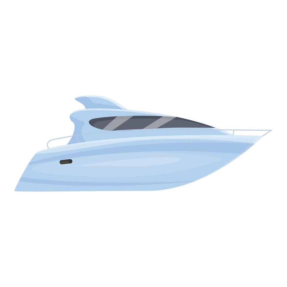 Modern blue yacht sailing on water surface illustration vector