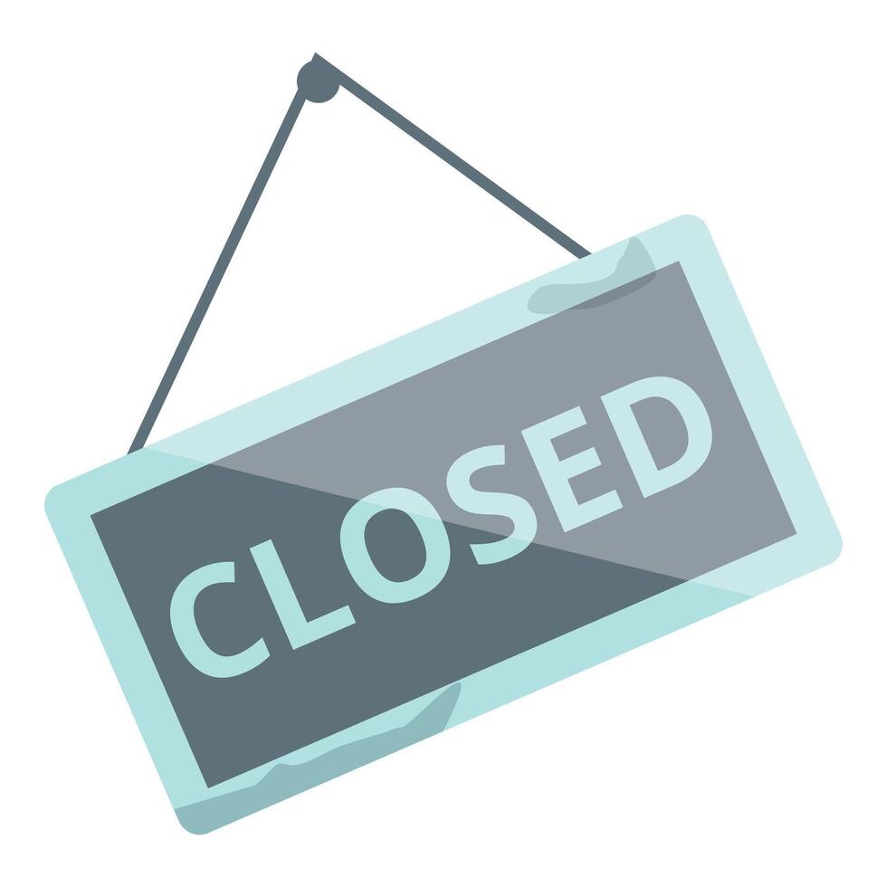 Closed sign hanging on door indicating business closure vector