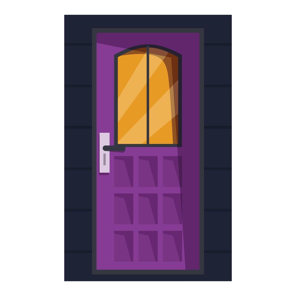 Purple front door is giving a warm and inviting feeling vector