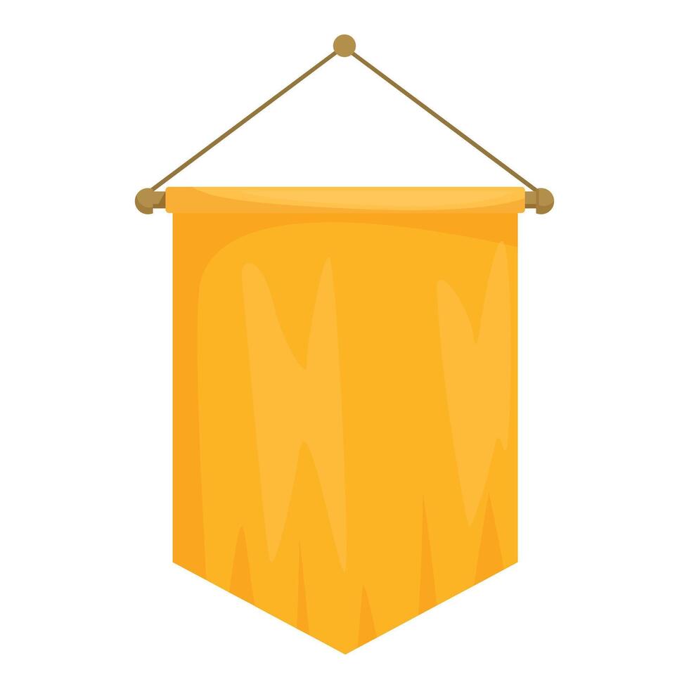 Golden pennant hanging on a rope is waving in the wind vector