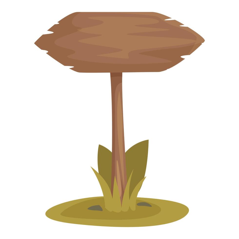 Wooden empty signpost standing on grass patch vector