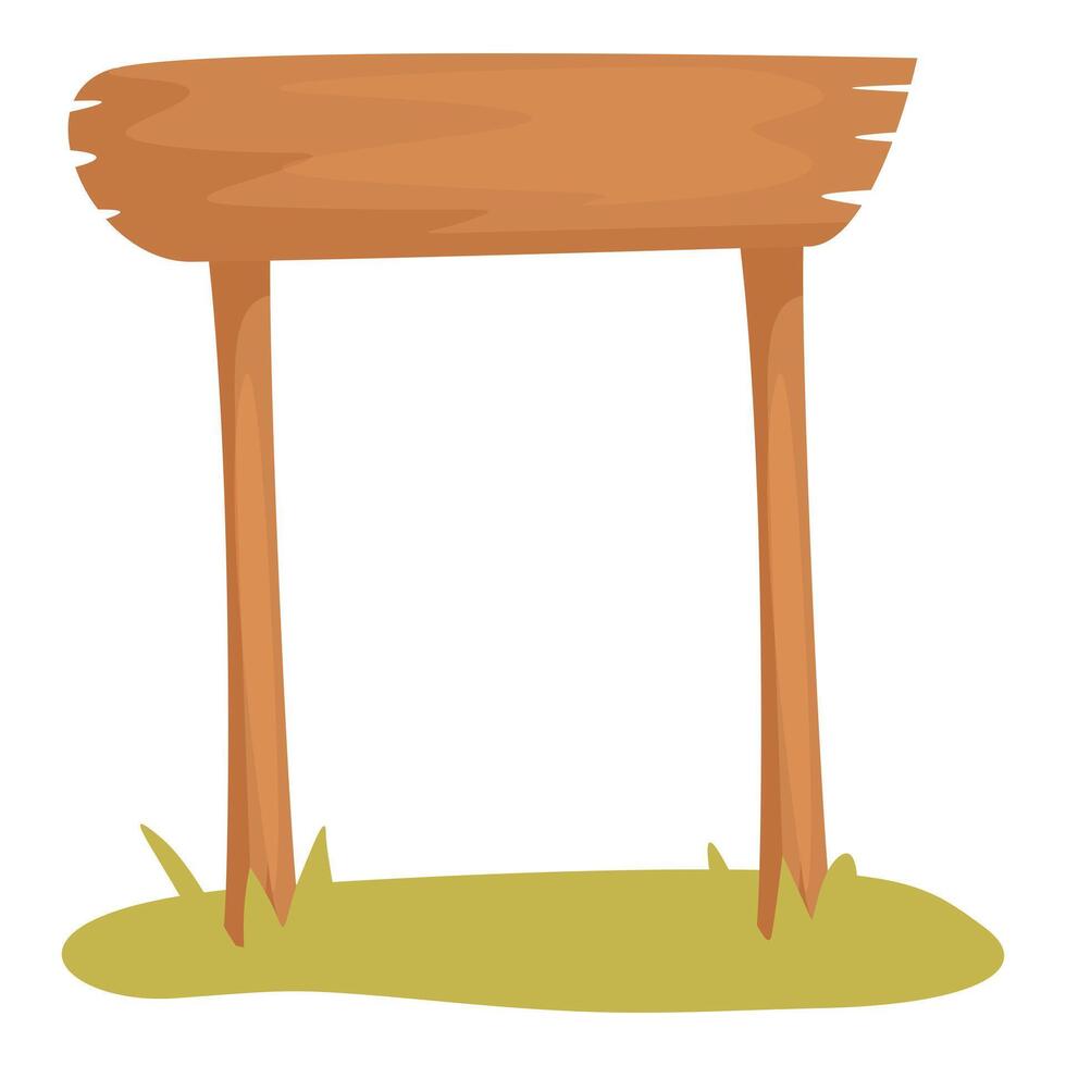 Wooden sign standing in grass with copy space vector
