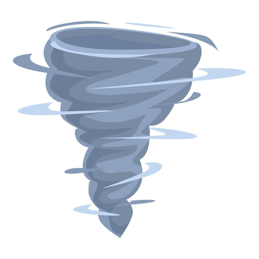 Powerful tornado rotating, destructive whirlwind destroying everything in its path vector