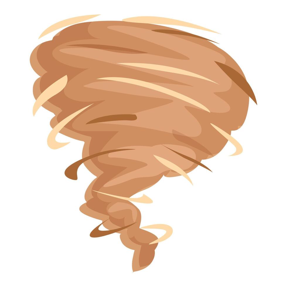 Brown dust twister spinning creating powerful destructive whirlwind vector