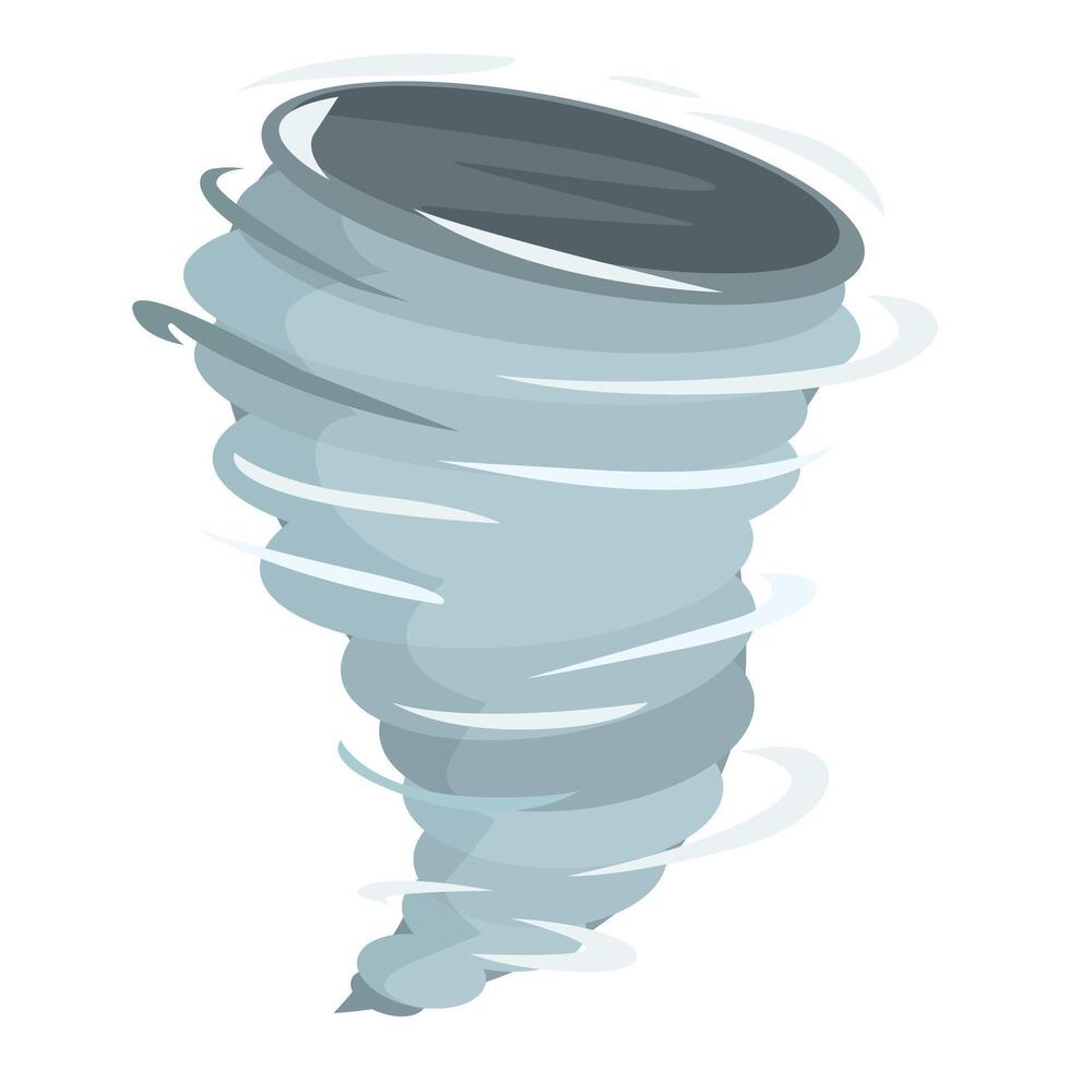 Powerful destructive tornado whirling, natural disaster illustration vector
