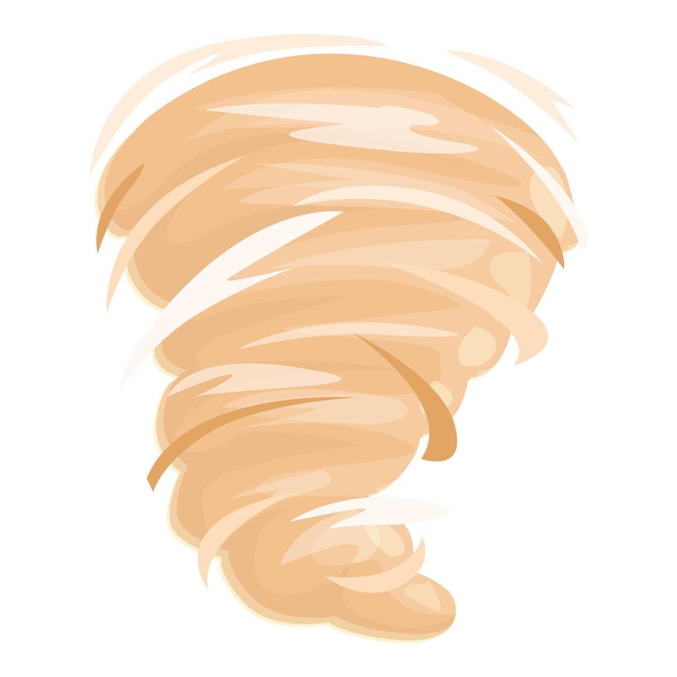 Huge destructive sand tornado spinning, natural disaster illustration vector