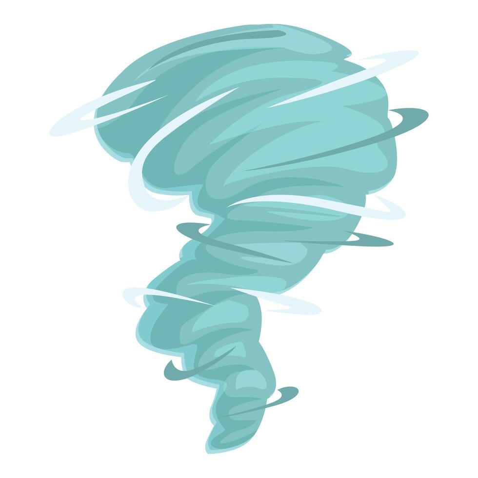 Big whirling tornado is destroying everything on its way vector