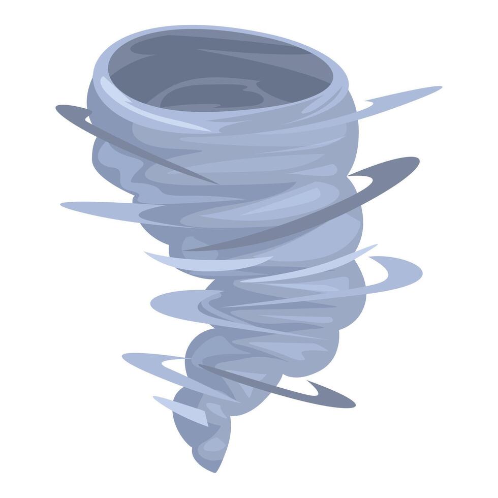 Big tornado rotating and creating powerful wind funnel vector