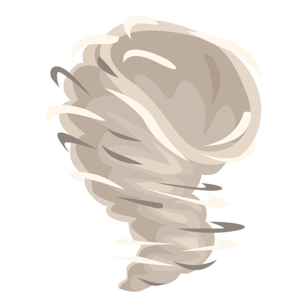 Huge destructive brown twister spinning with high speed vector