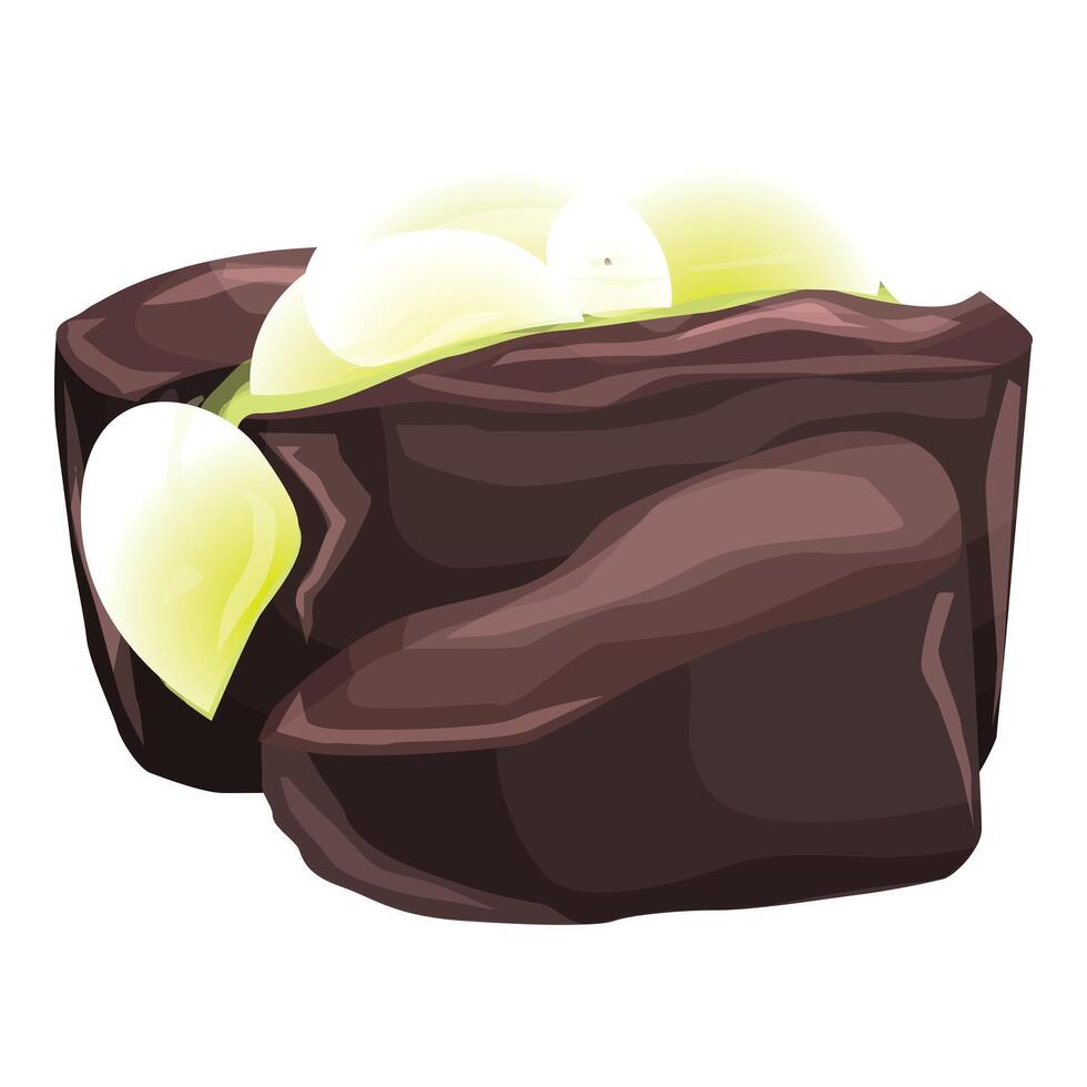 Broken chocolate candy bar revealing creamy filling vector