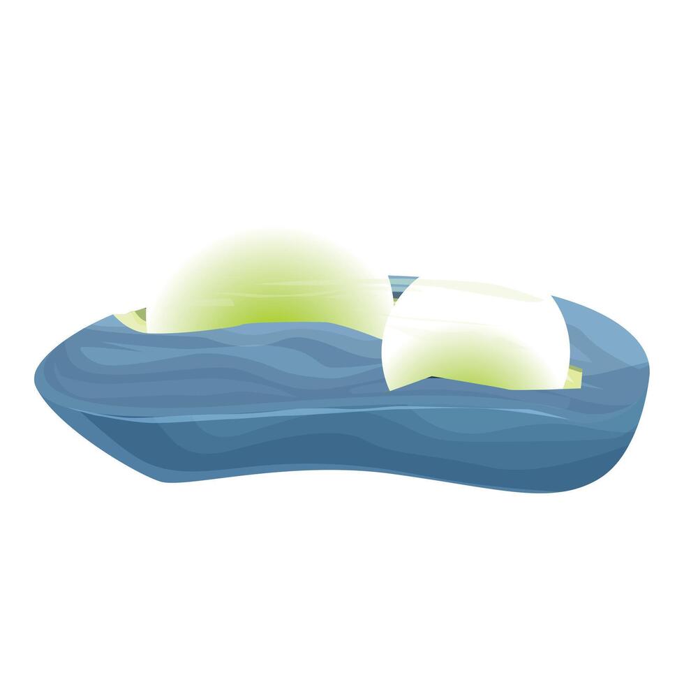 Soap bar floating on water with foam bubbles vector