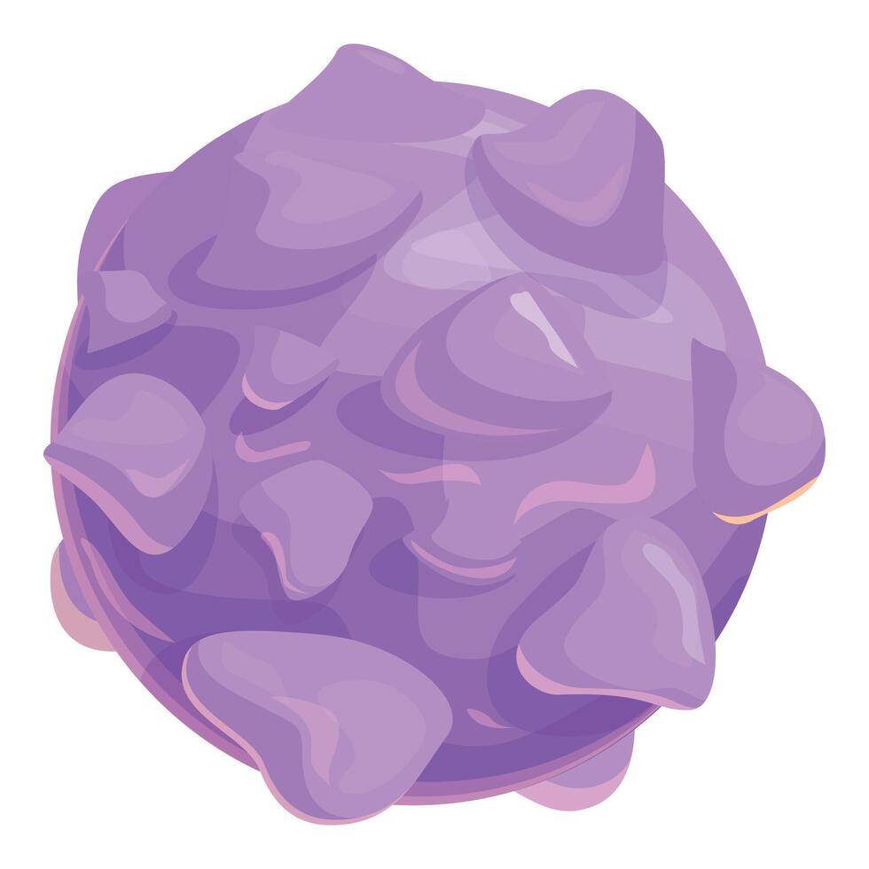 Purple alien planet covered in bumps and craters vector