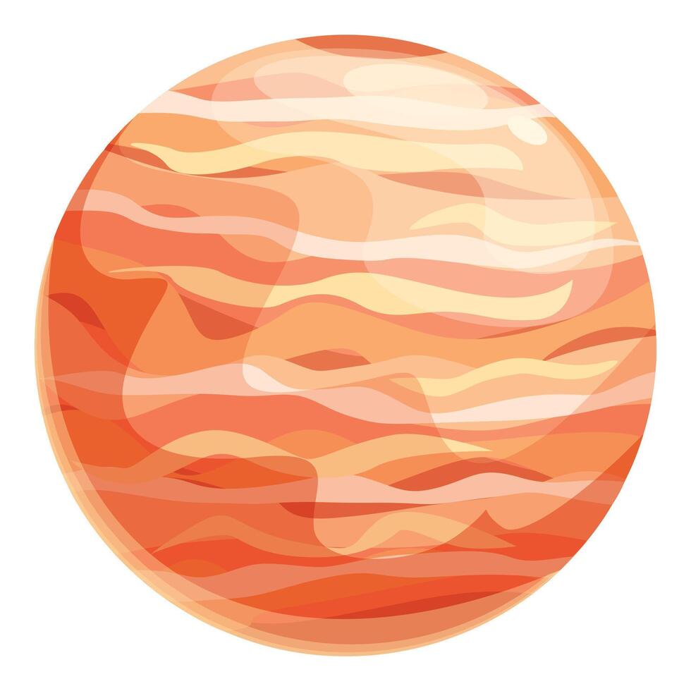 Venus planet rotating in outer space with orange gas atmosphere vector