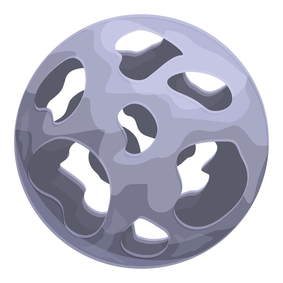 Gray metal sphere with holes floating on white background vector