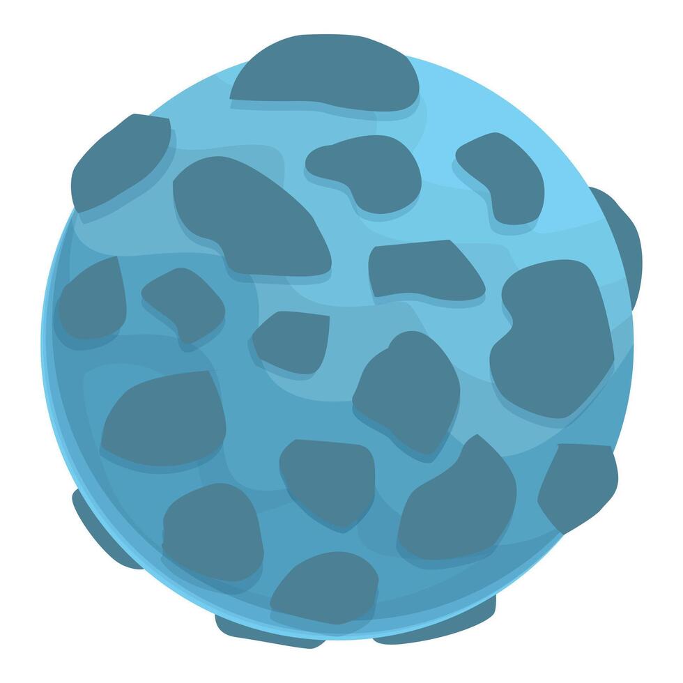 Blue planet covered with craters resembling moon surface vector