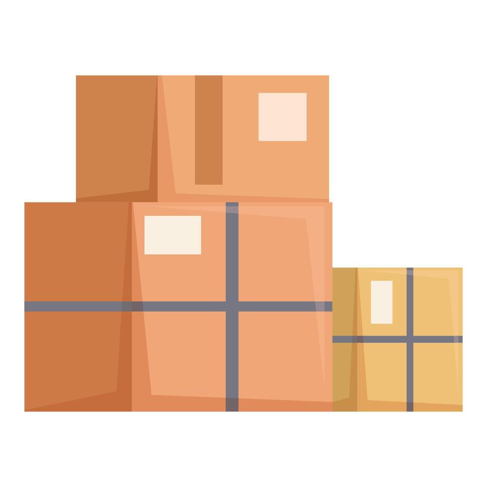 Several cardboard boxes taped up and ready for shipping vector
