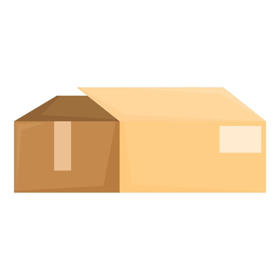 Half opened cardboard box with package inside vector