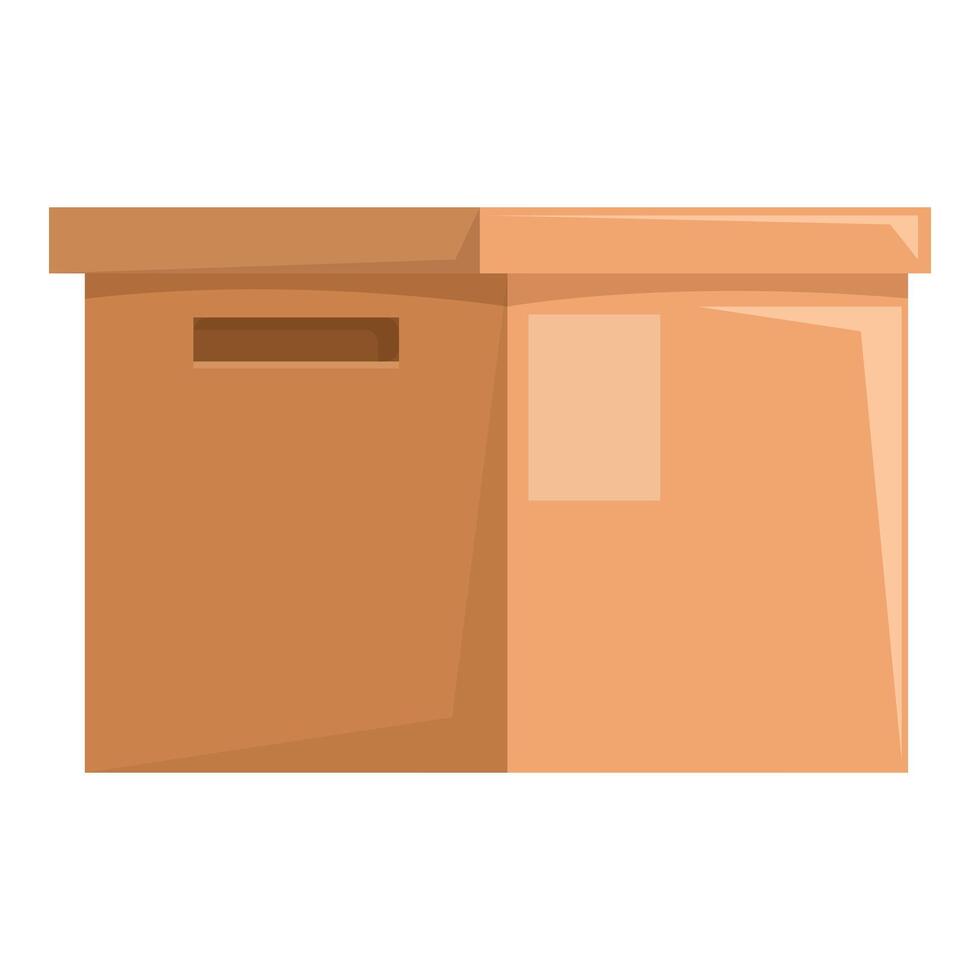 Two cardboard boxes standing next to each other vector