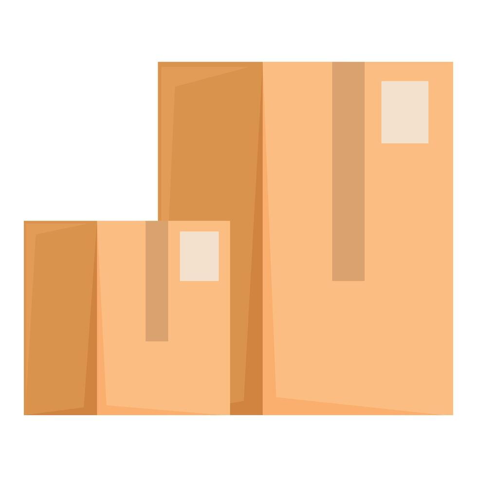 Two closed cardboard boxes standing upright for shipping vector