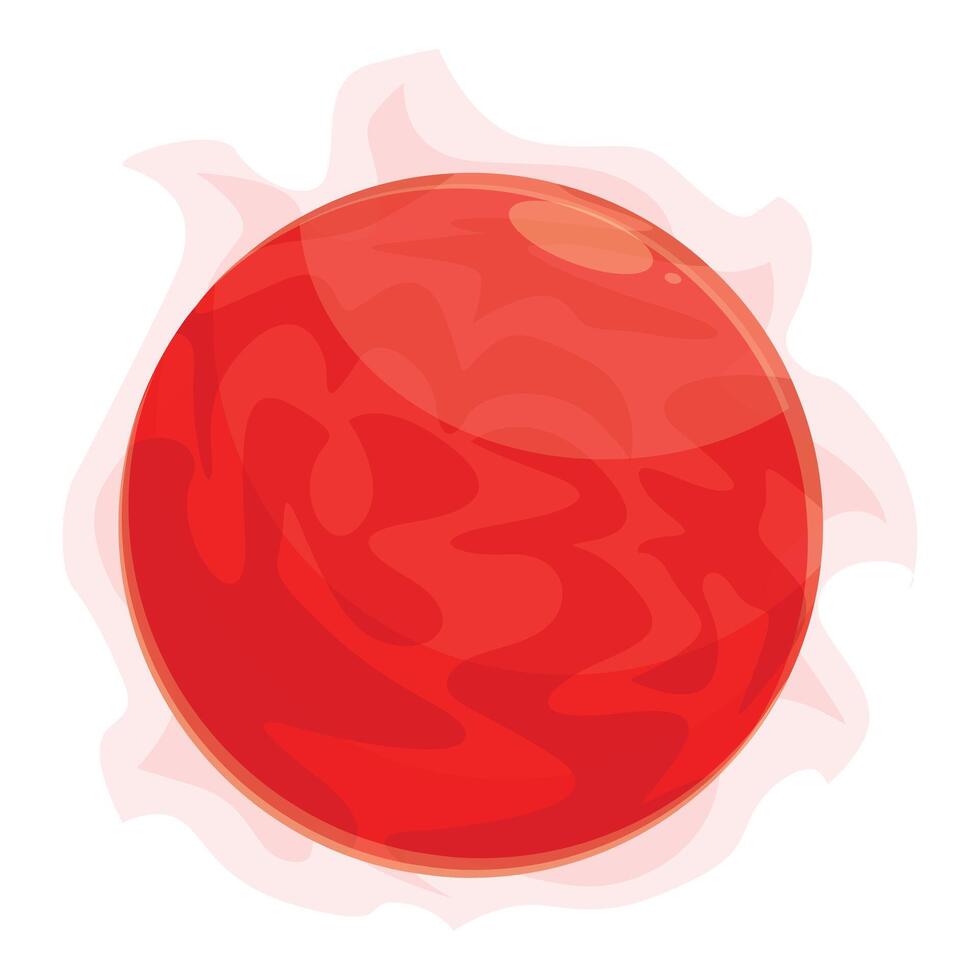 Red hot planet surrounded by solar flare burning in space vector