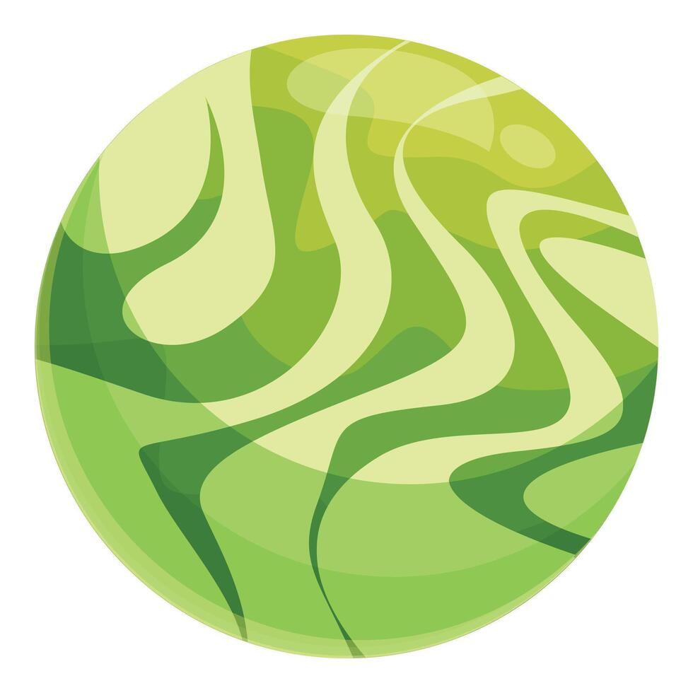 Green planet sphere showing liquid swirling surface in outer space vector