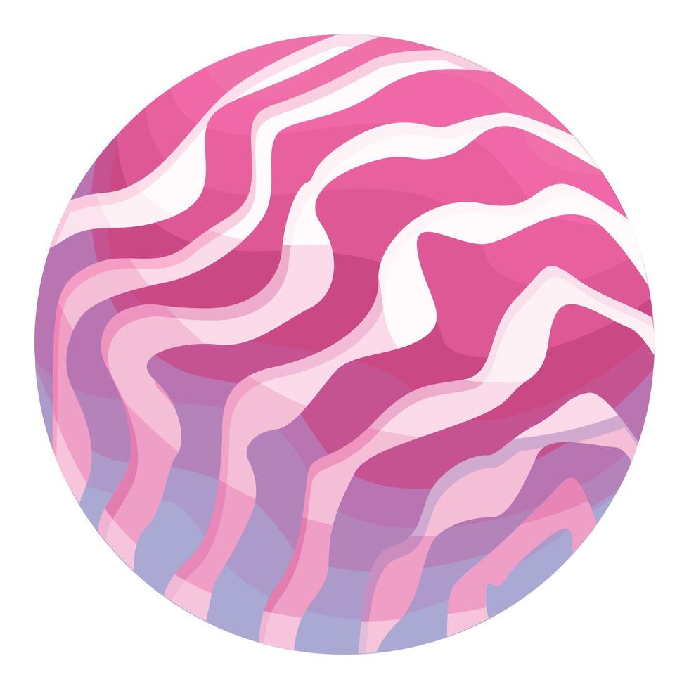 Pink planet with wavy stripes representing a fantasy world vector