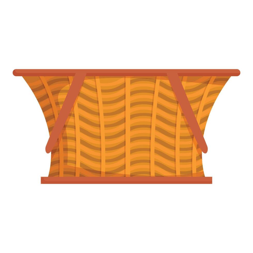 Empty wicker picnic basket standing open and waiting vector