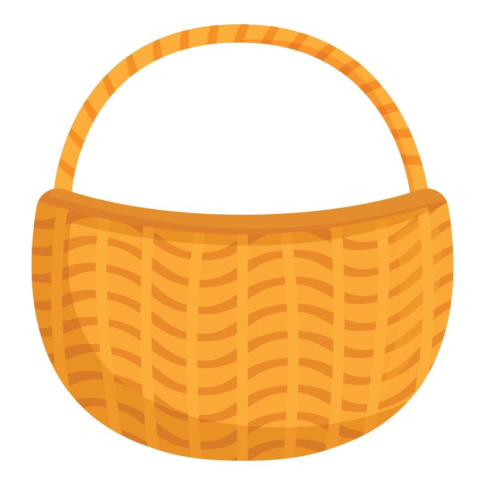 Empty wicker basket waiting to be filled with food vector