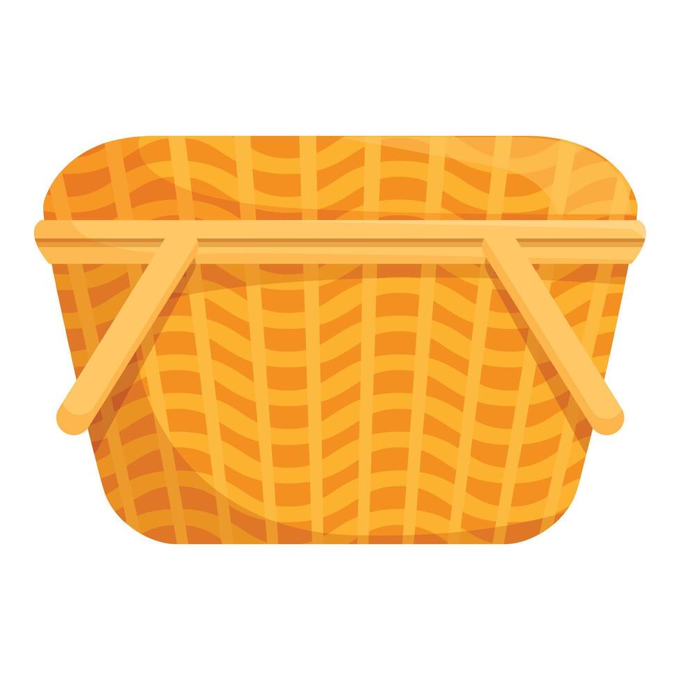Empty wicker picnic basket waiting to be filled vector