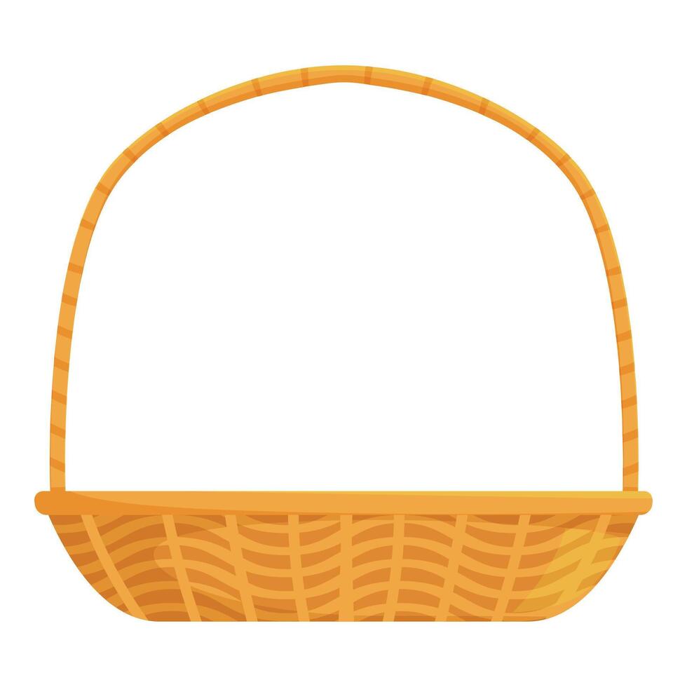 Empty wicker basket waiting to be filled with goods vector